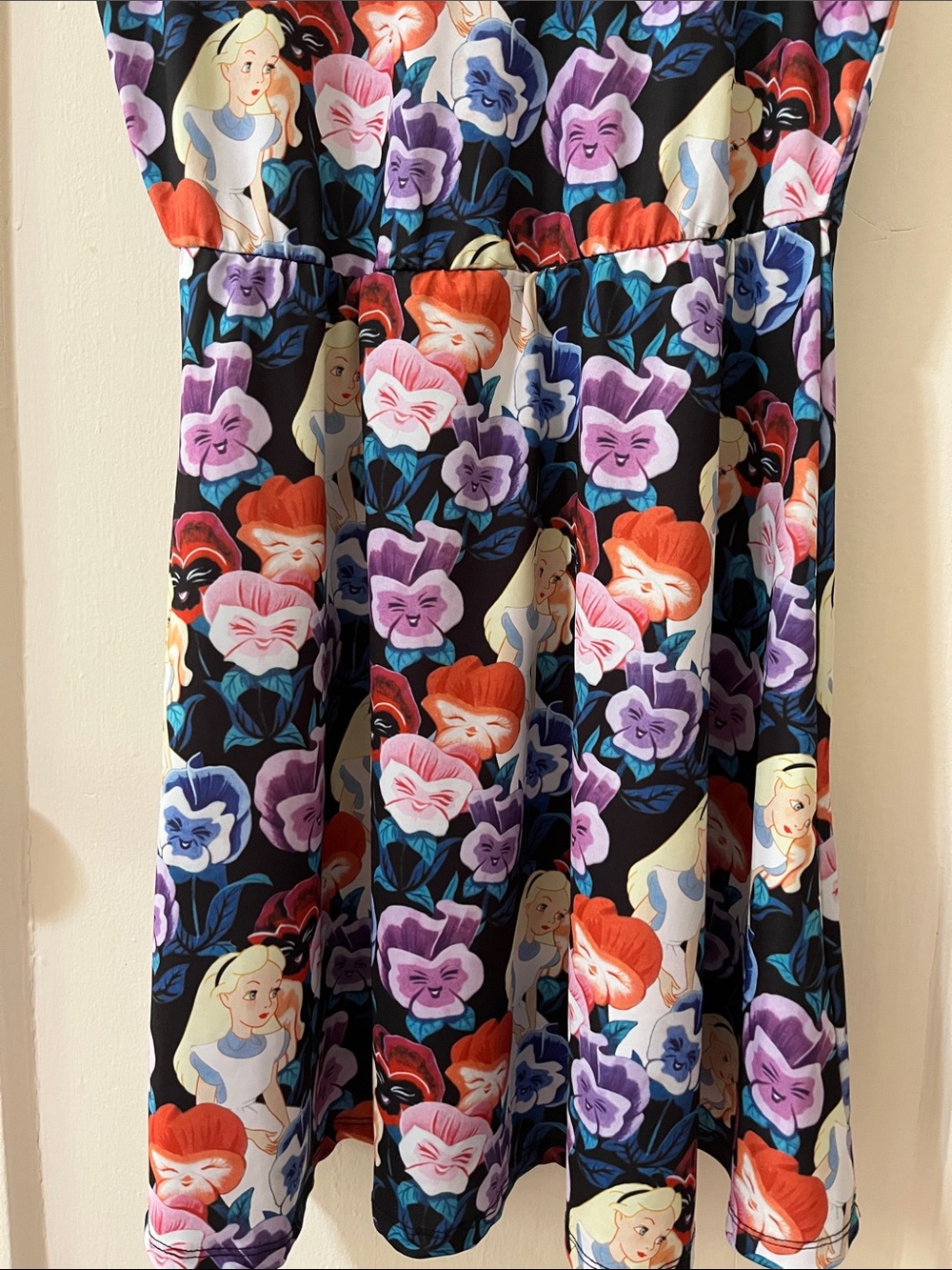 Disney Black Floral Alice in Wonderland Tank Dress with Purple & Red Accents - Picture 4 of 7